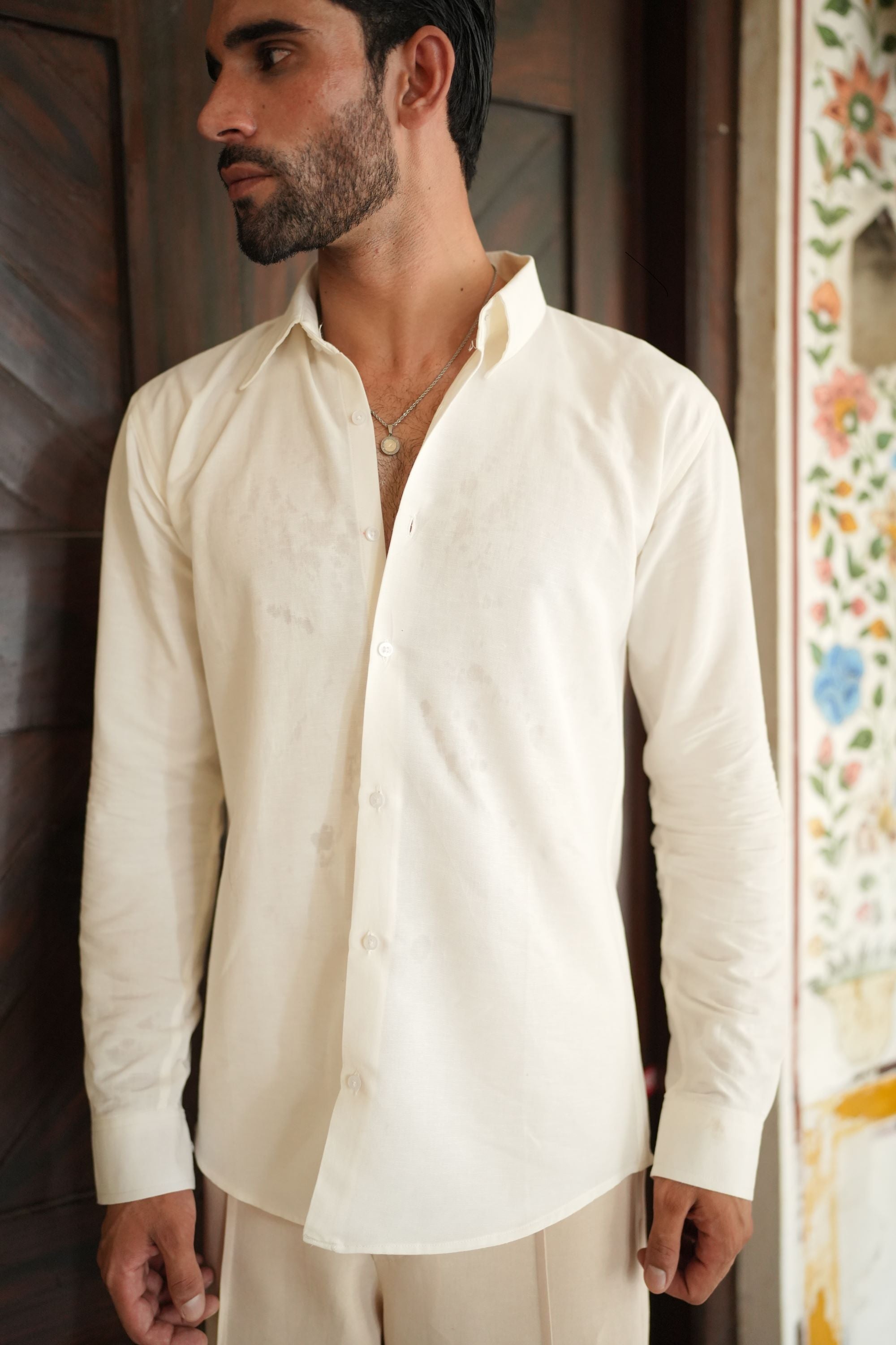 White Button Down Shirt by Hussanzaar