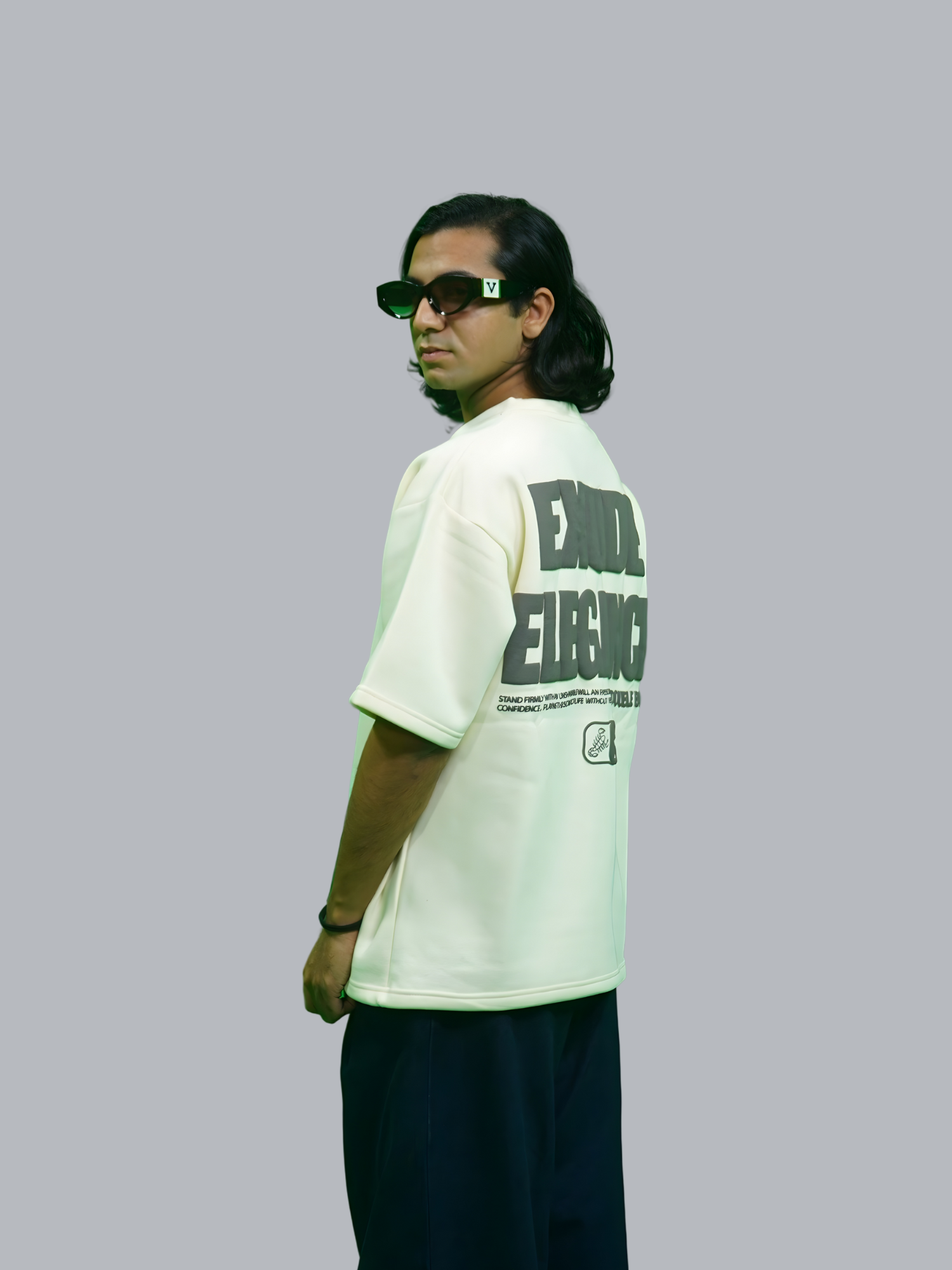 Hussanzaar Exude Elegance Oversized Tee – White